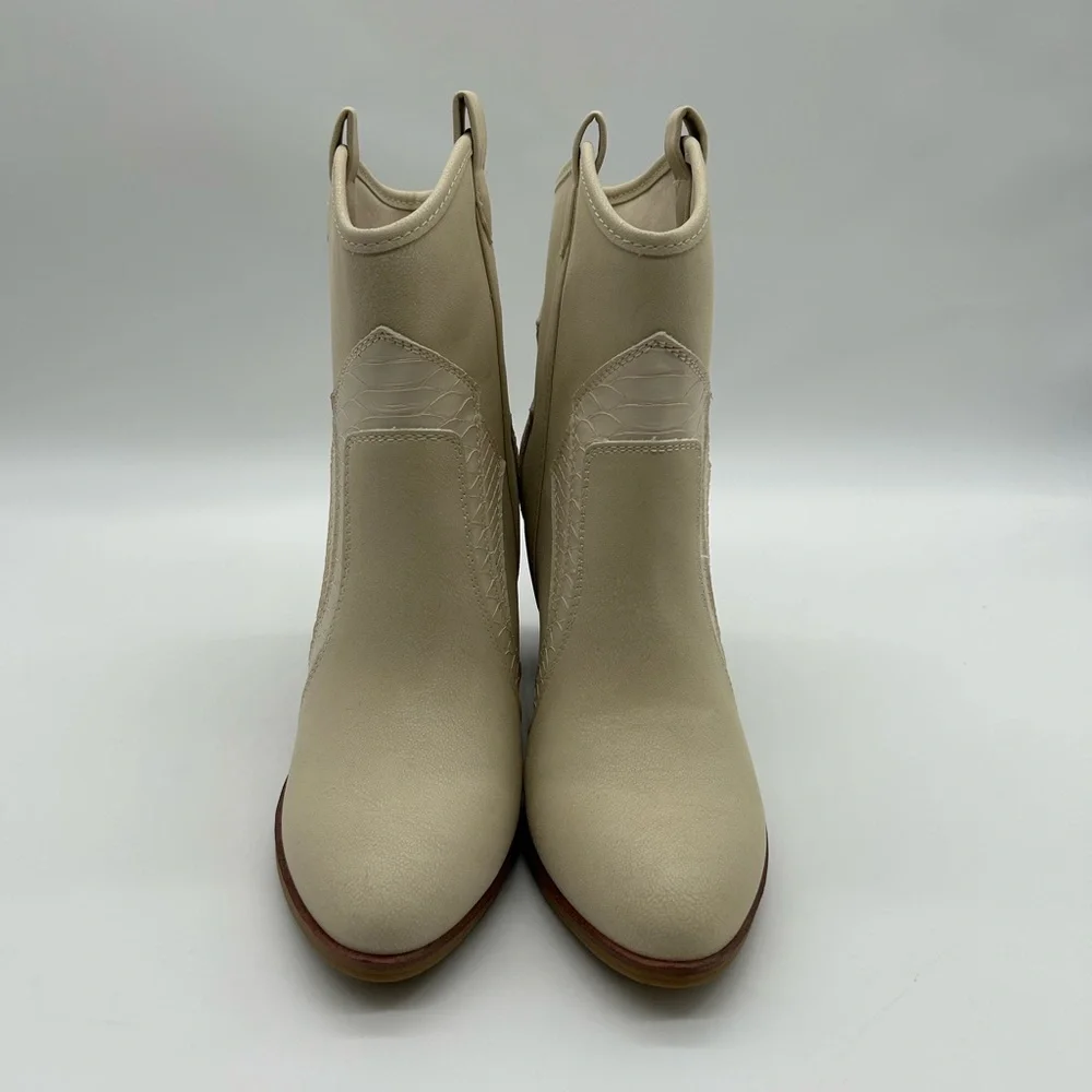 Altar’d State Beige Western Ankle Boots | Vegan | Size 8 | New With Tag - Picture 6 of 10